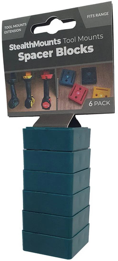 StealthMounts Tool Mount Spacer Blocks Teal, 6-Pack - Image 2