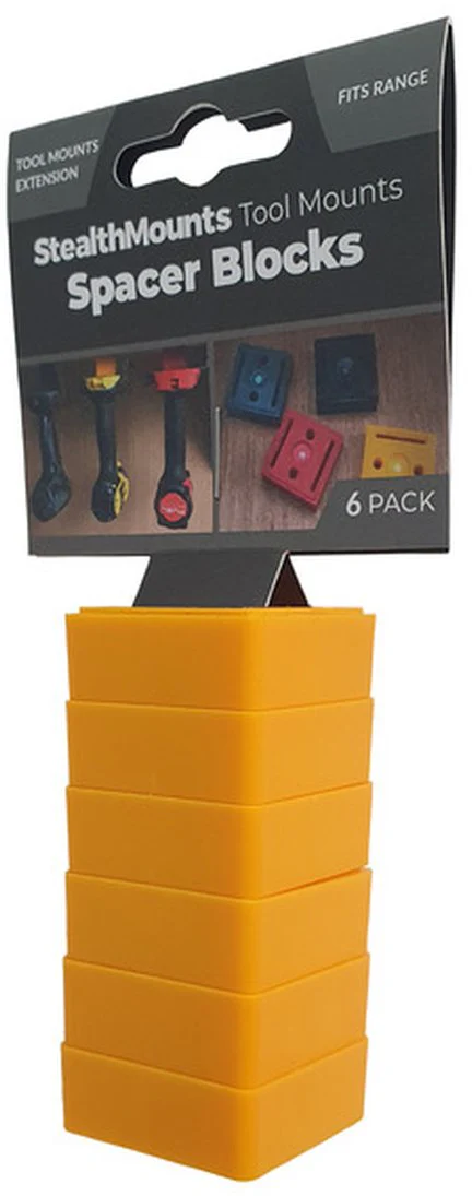 StealthMounts Tool Mount Spacer Blocks Yellow, 6-Pack - Image 2