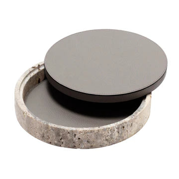 GIOBAGNARA | GIZA LEATHER & MARBLE ROUND BOX #10 | $855.00 - Image 2