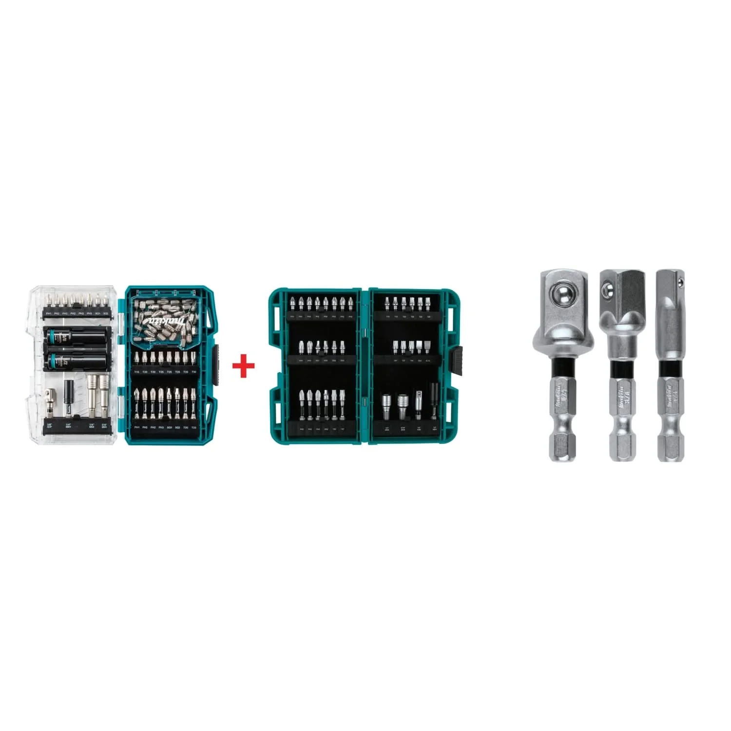 Makita Impact XPS 50 Pc. Impact Driving & Fastening Bit Set with Impact XPS 35 Pc. Impact Bit Set & Impact XPS 3 Pc. Square 2" Socket Adapter Set - Image 1