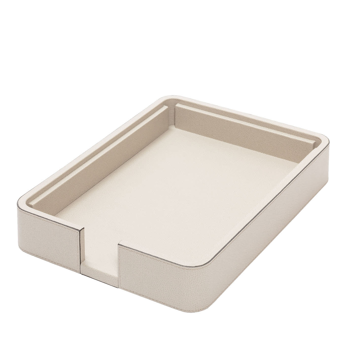 GIOBAGNARA | POLO LEATHER BEIGE A4 PAPER TRAY | $590.00 - $780.00 - Image 1