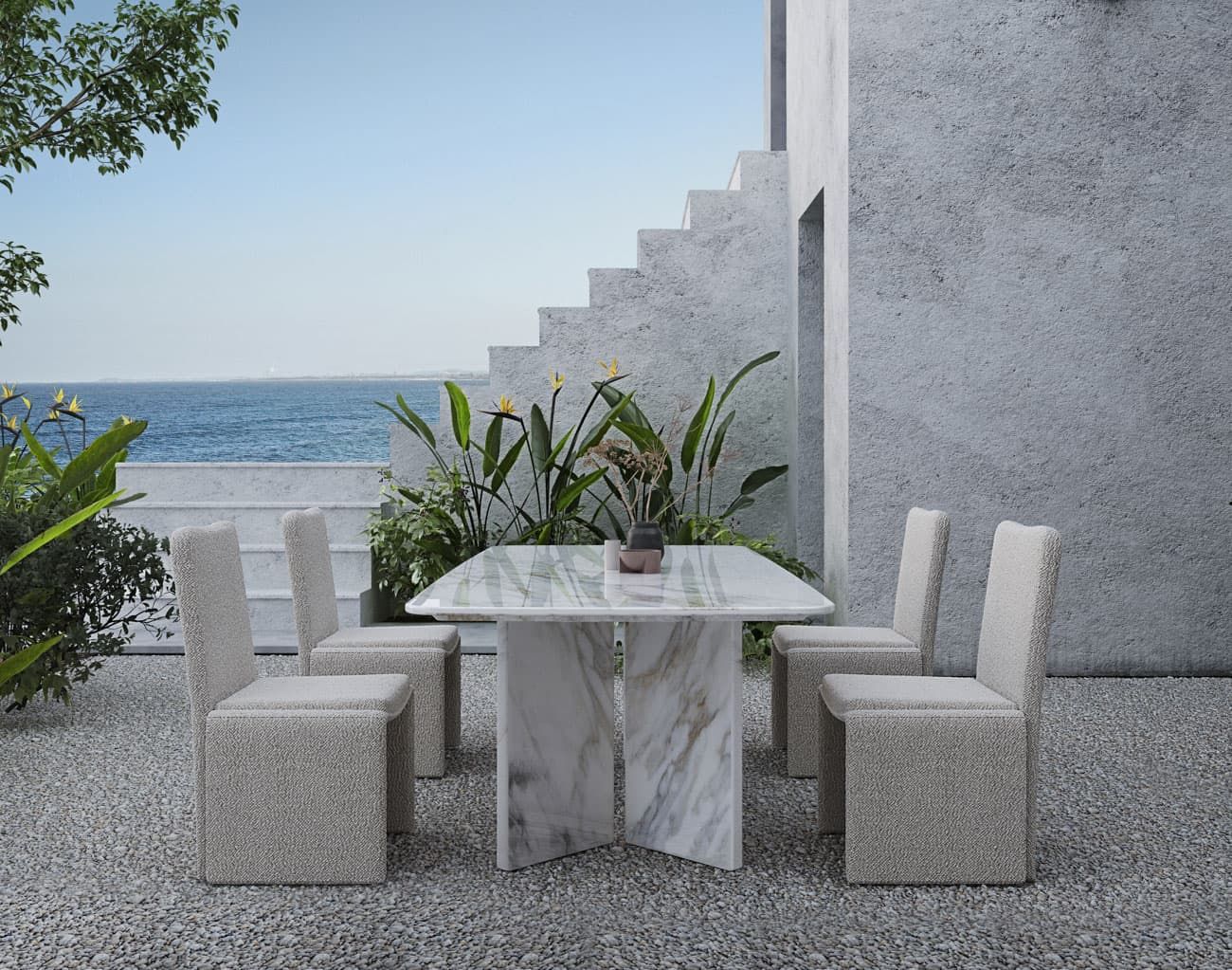 OUTDOOR TENERIFE MARBLE DINING TABLE | $31,845.00 - Image 2