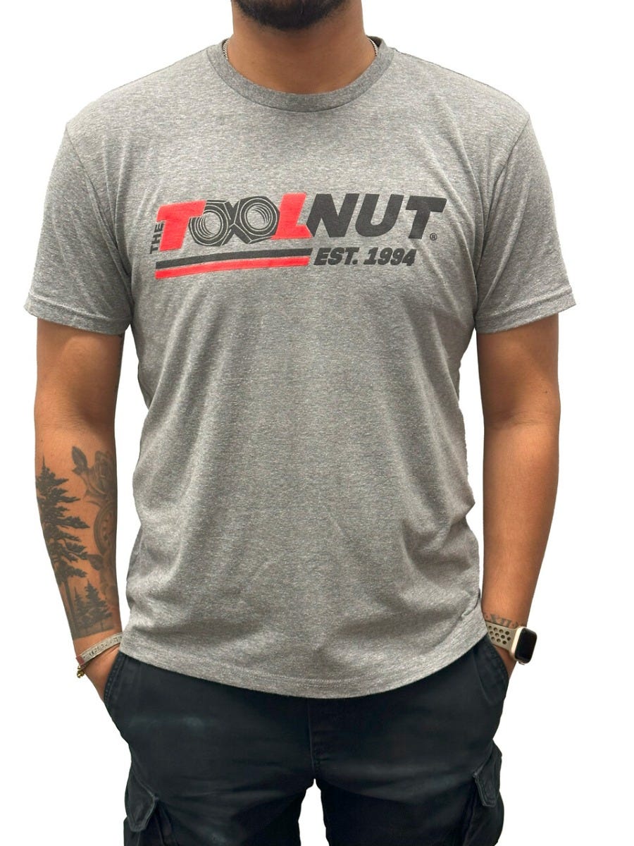 The Tool Nut Classic Logo Crew Neck T-Shirt, Heather Grey - Image 1