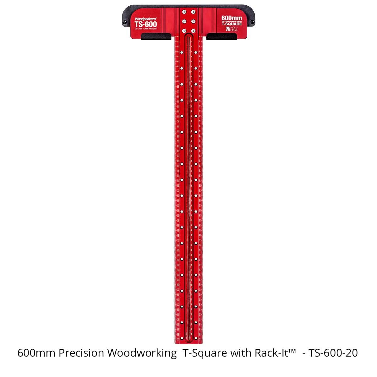 Woodpeckers TS-600-20 Precision Woodworking T-Square, 600mm w/ Rack-It - Image 1