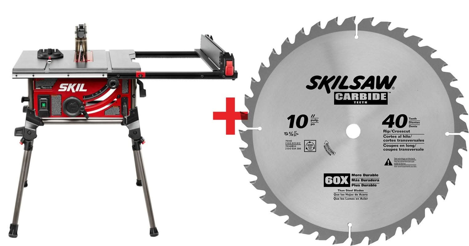 SKIL 15-Amp 10 in. Portable Table Saw with General Purpose Circular Saw Blade - Image 3