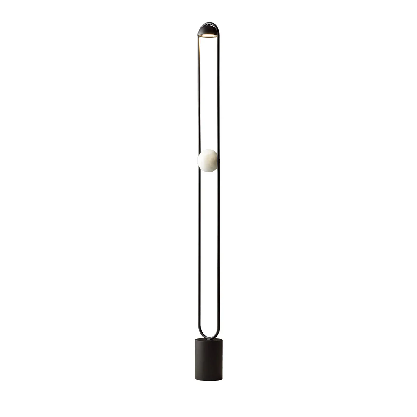MASIERO | LUPITER ALABASTER BLACK AND GALVANIZED METAL FLOOR LAMP | ,705.00