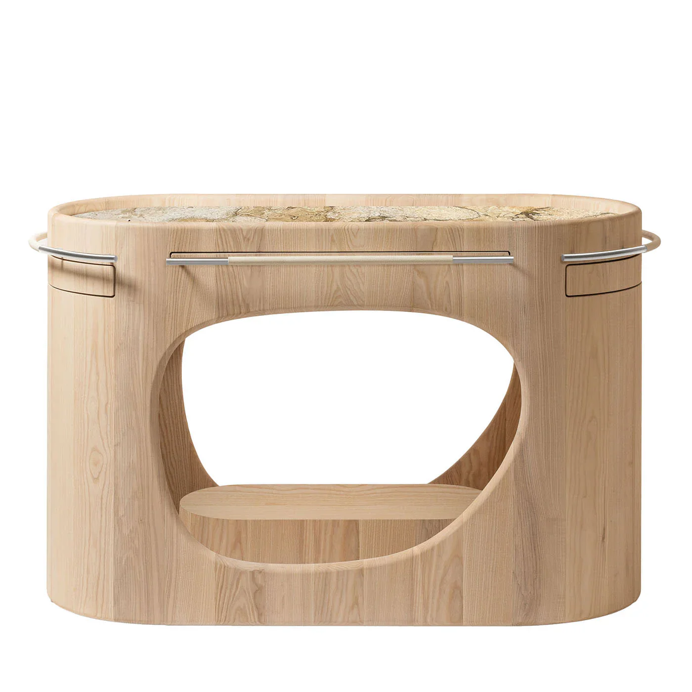 GIOBAGNARA | MARIS WOOD BASE WITH MARBLE TOP CONSOLE BY KELLY WEARSTLER | $32,990 - Image 1