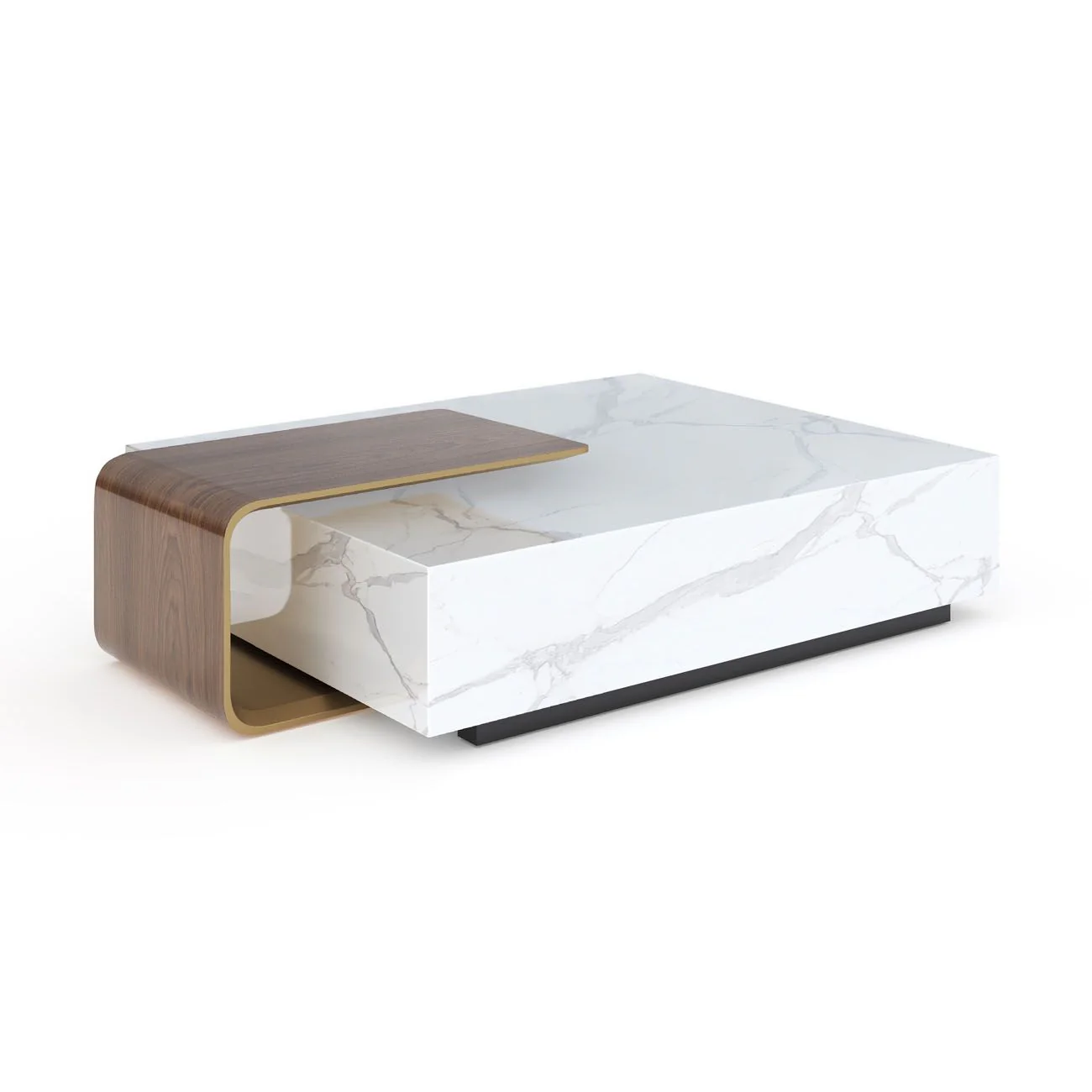ASTON MARBLE HOME | V292 MARBLE COFFEE TABLE WITH WOOD COMP. | $14,500.00 - Image 2