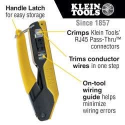 Klein Tools VDV226-005 Data Cable Crimping Tool for Pass-Thru, Compact - Image 2