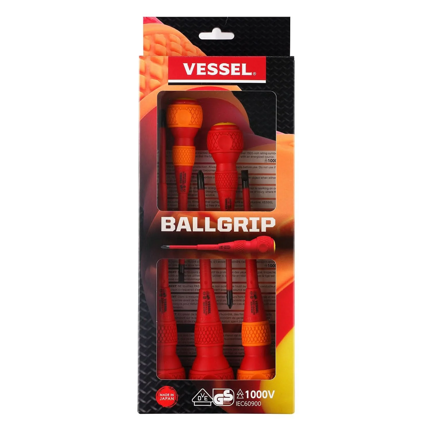 Vessel 2005PBU BALL GRIP Insulated Screwdriver 5-Piece Set - Image 1