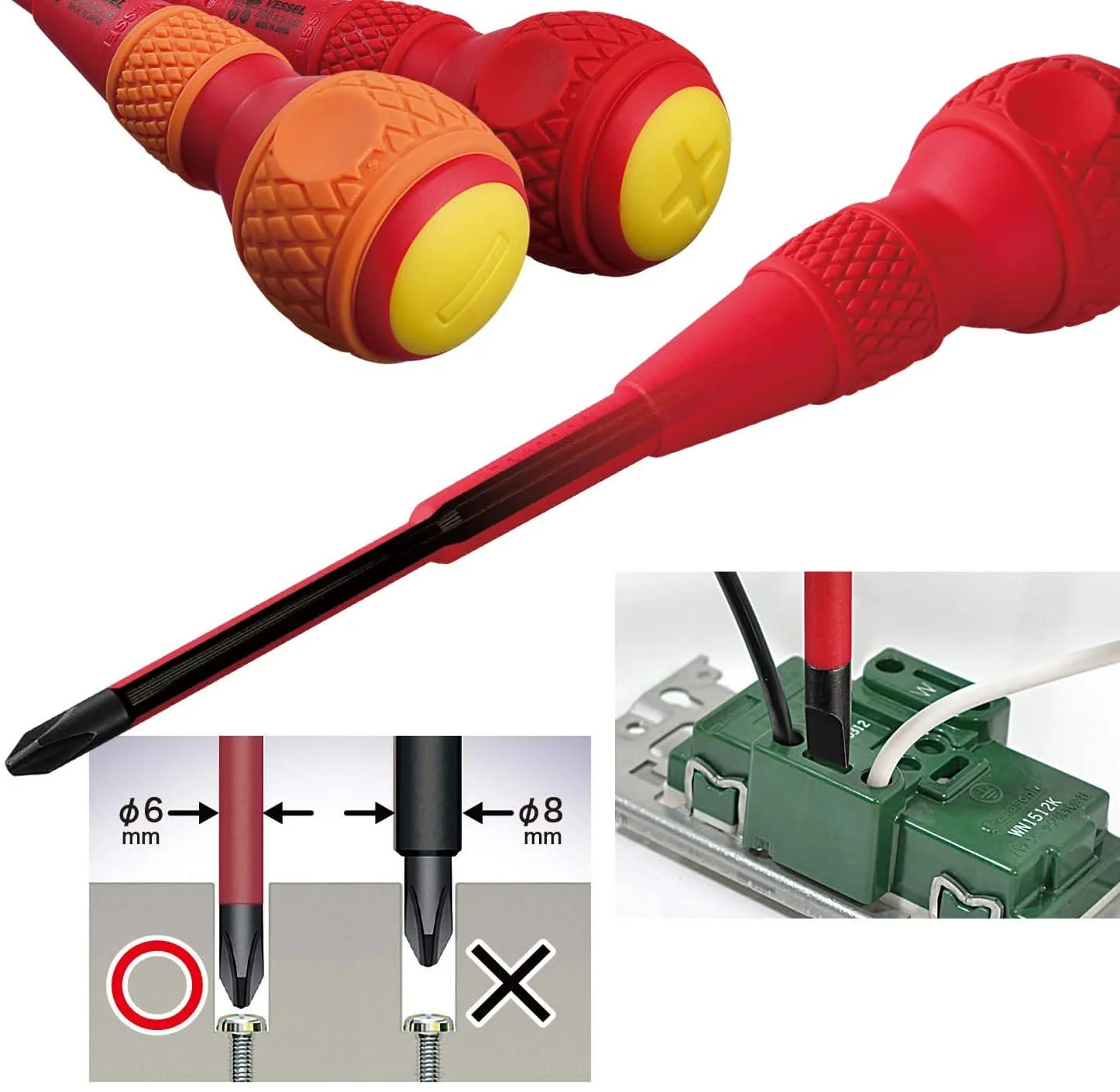 Vessel 2005PBU BALL GRIP Insulated Screwdriver 5-Piece Set - Image 3