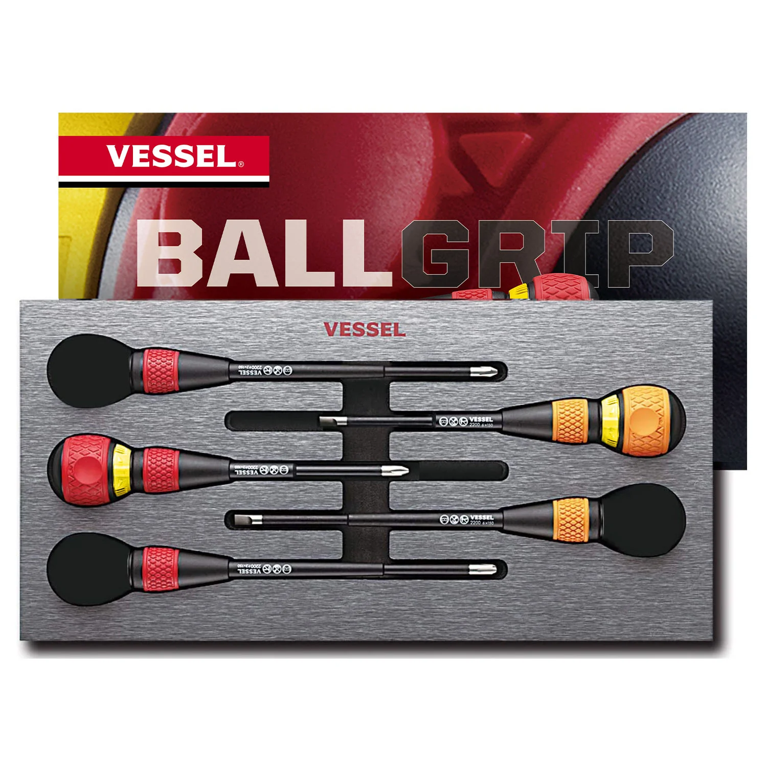 Vessel 22002N3EVA BALL RATCHET Screwdriver 2-Piece with 3-Piece Replacement Blade Set - Image 1