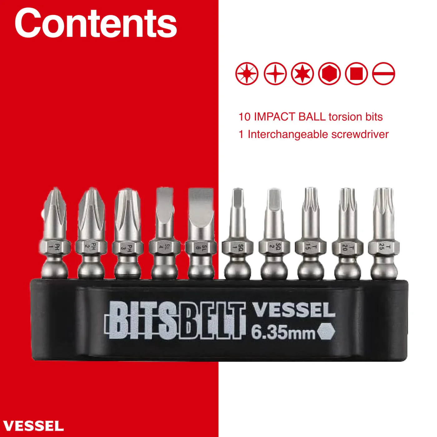 Vessel 2200MBH120K01 BALL GRIP™ Interchangeable Ratchet Screwdriver - Image 2