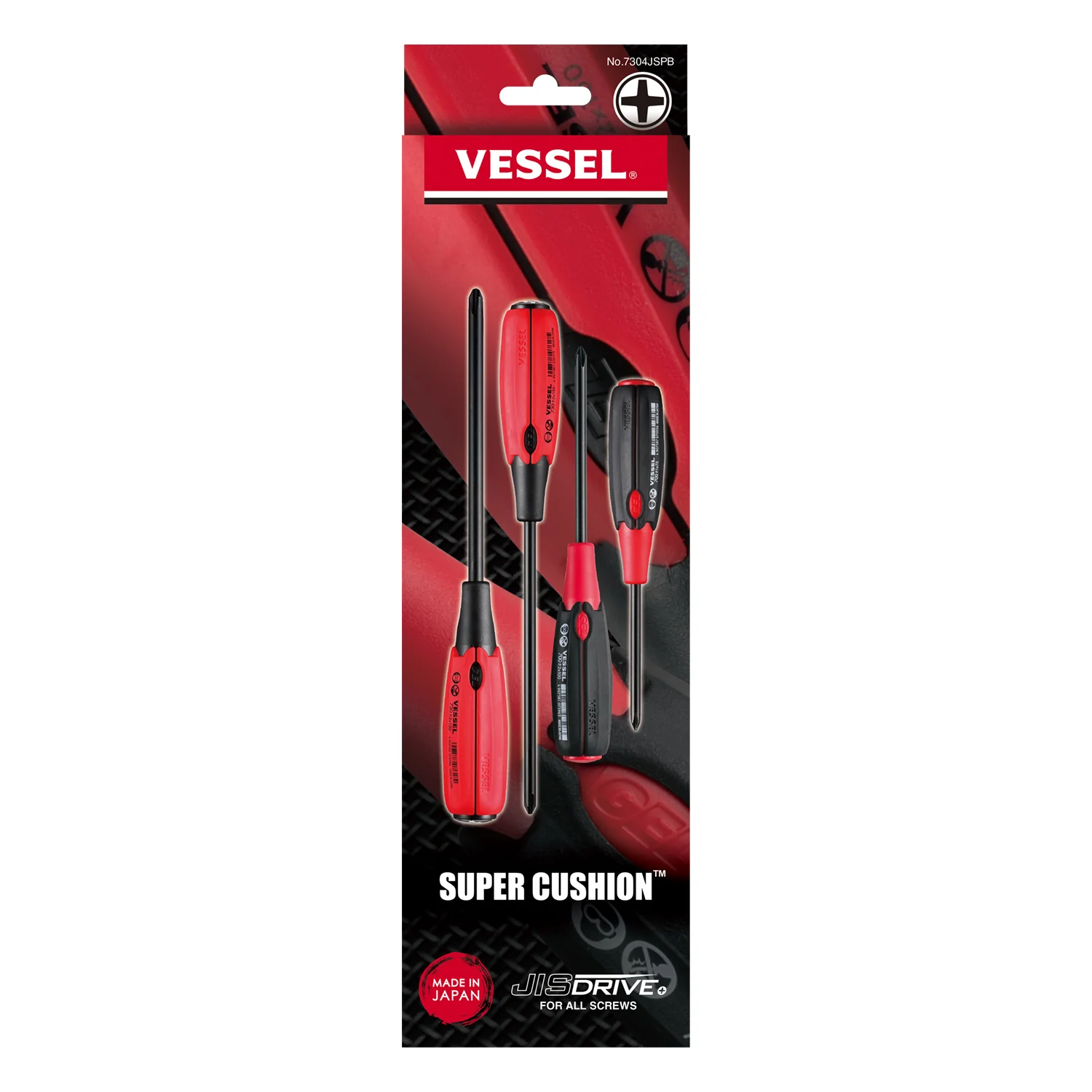 Vessel 7304JSPB SUPER CUSHION JISDRIVE Screwdriver 4-Piece Set - Image 1