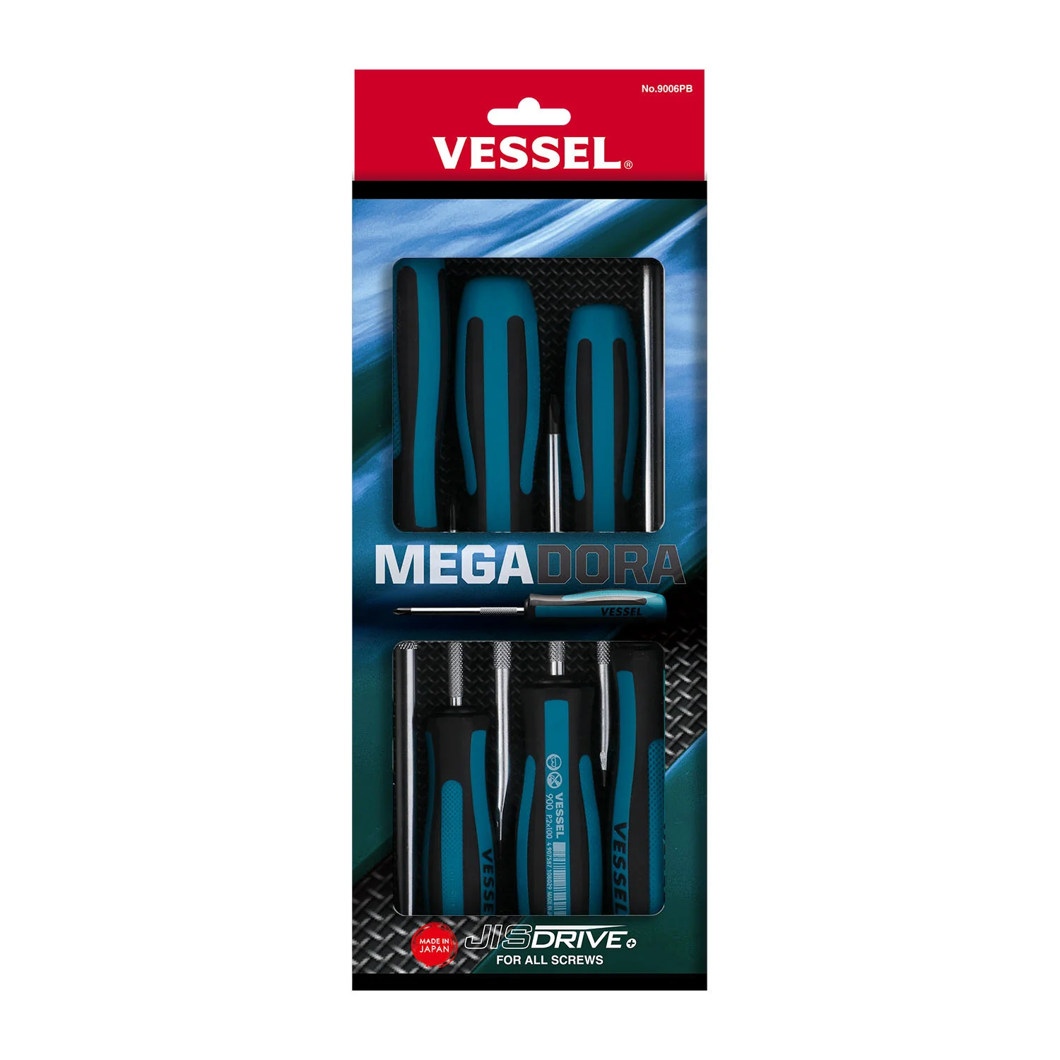 Vessel 9006PB MEGADORA Screwdriver 6-Piece Set - Image 1