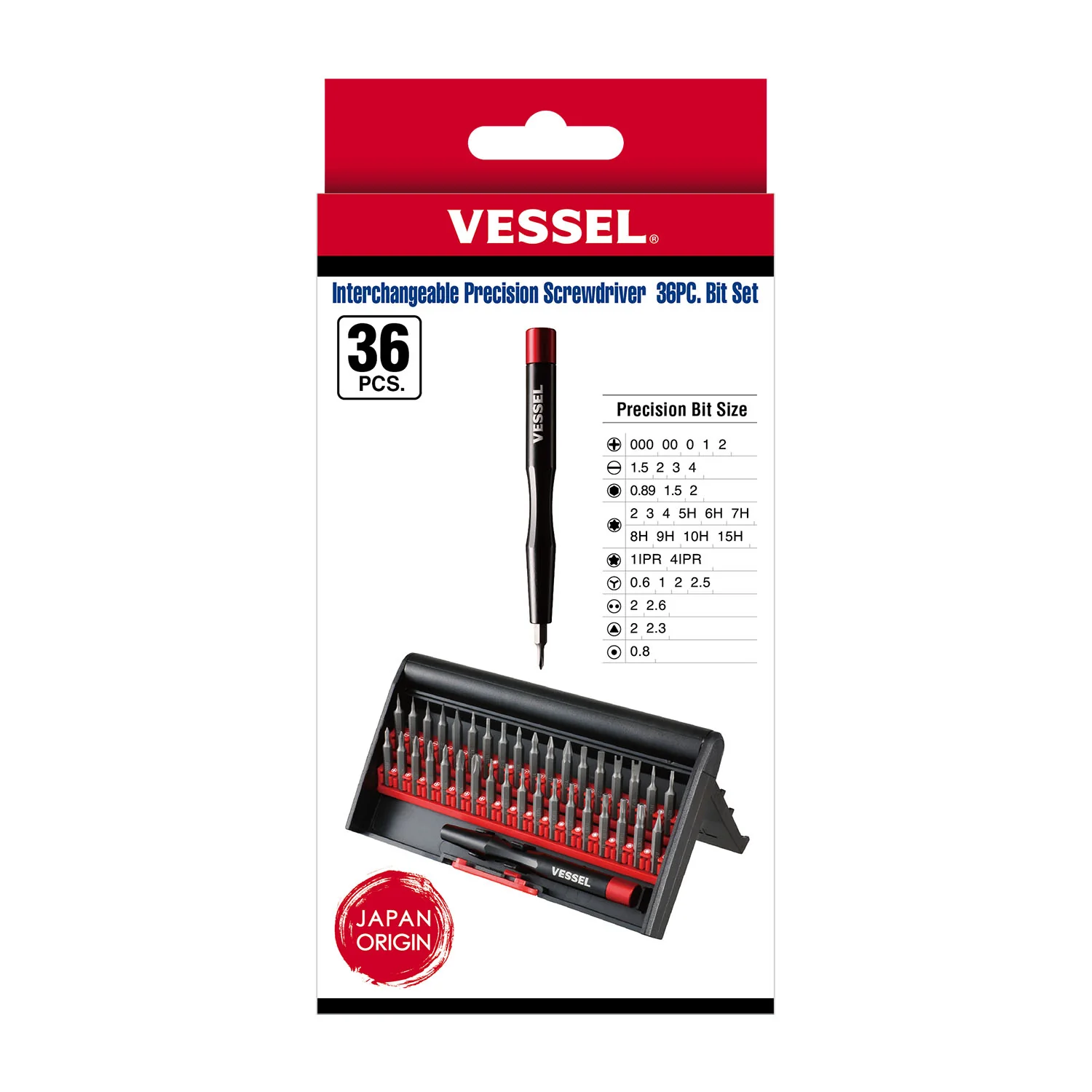 Vessel 9836U Interchangeable precision Screwdriver 36-Piece Bit Set - Image 1