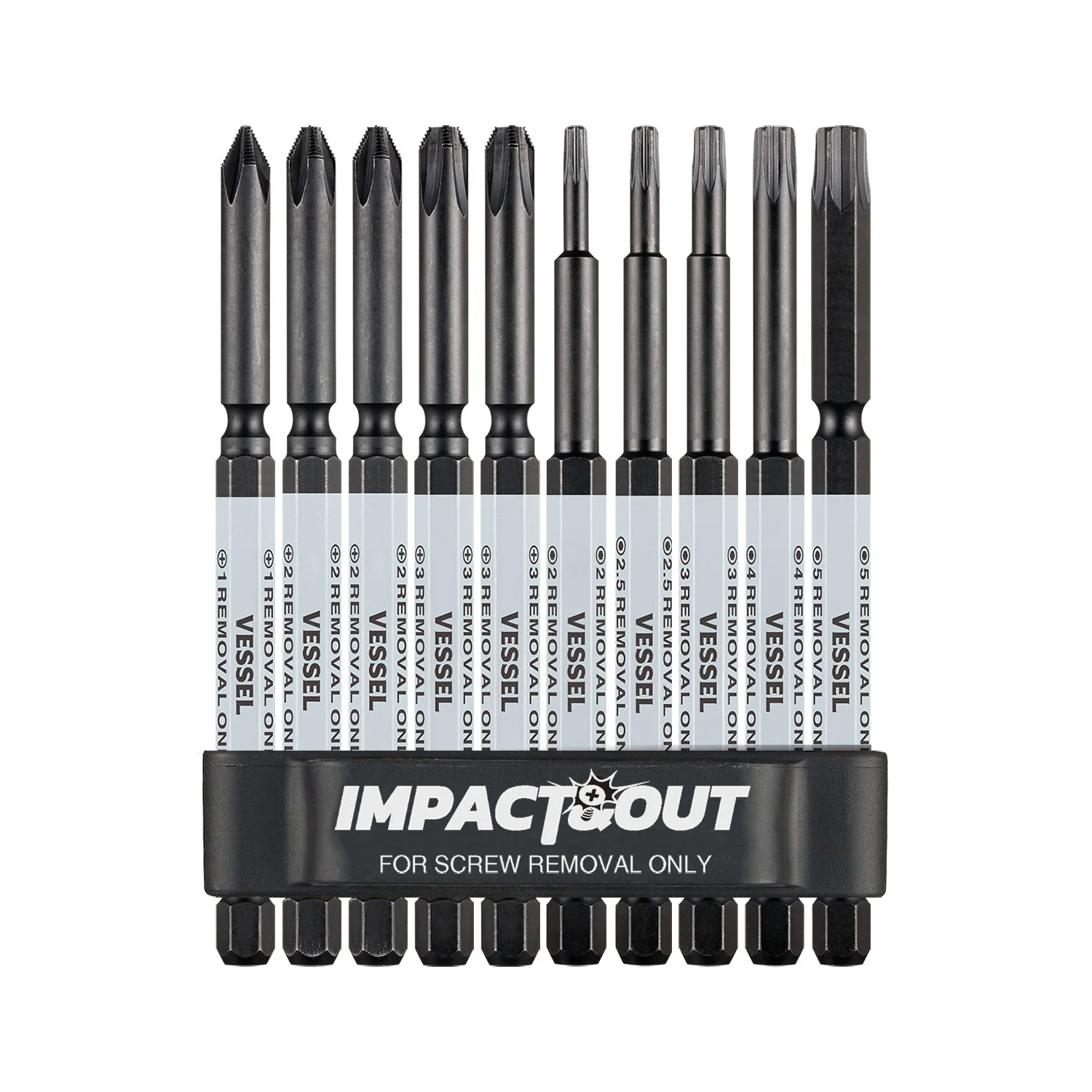 Vessel HZB10P01 IMPACT & OUT Screw Removing Bit Assortment - Image 1