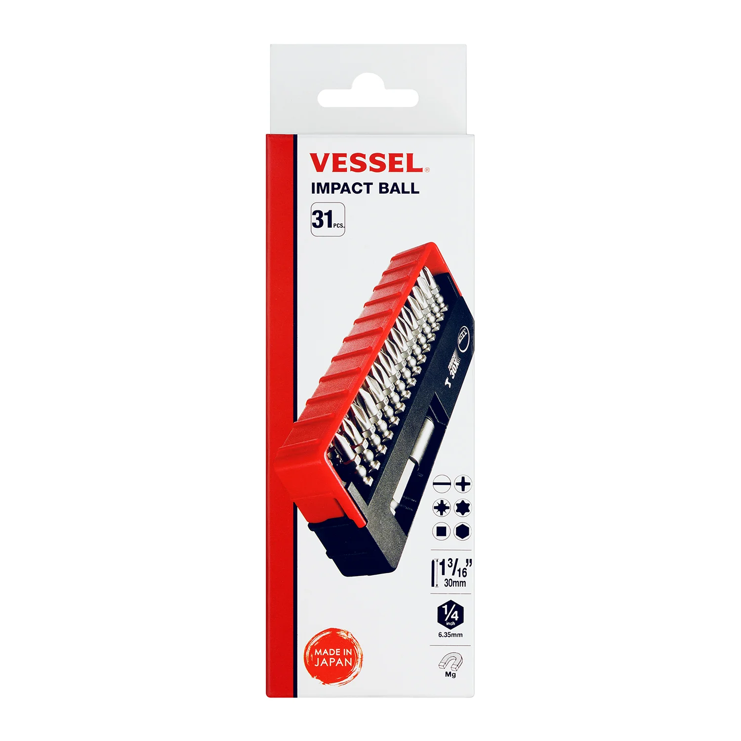 Vessel IB31P02U IMPACT BALL Torsion Bit 30+1 -Piece Set in SLIDE CASE - Image 1
