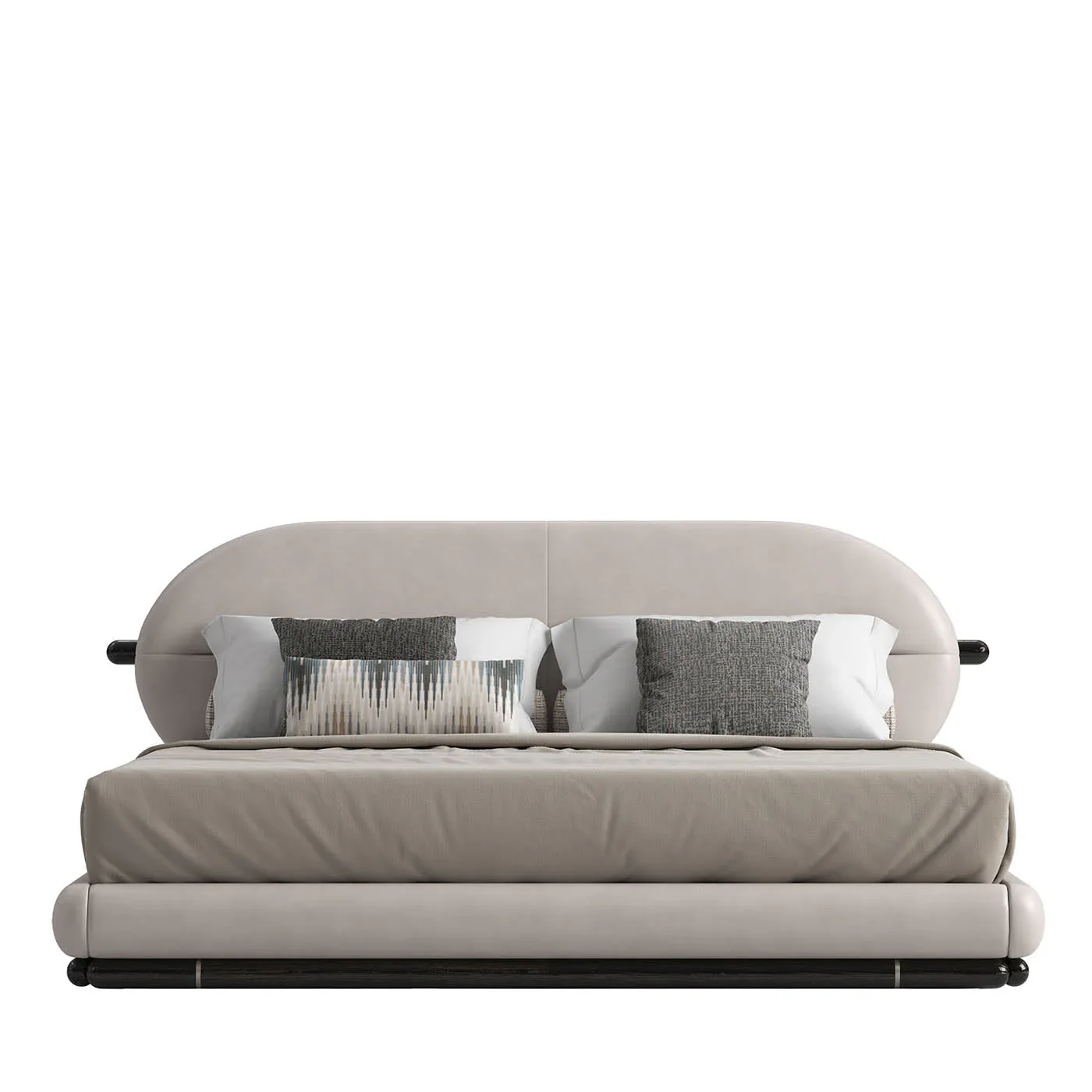 KOKO BEIGE LEATHER AND WOOD BED I ,950.00