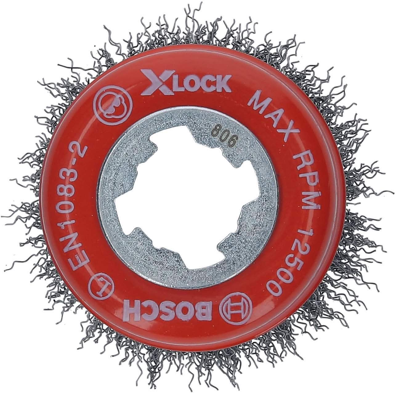 Bosch WBX318 X-Lock 3" Cup Brush, Crimped, Carbon Steel - Image 3