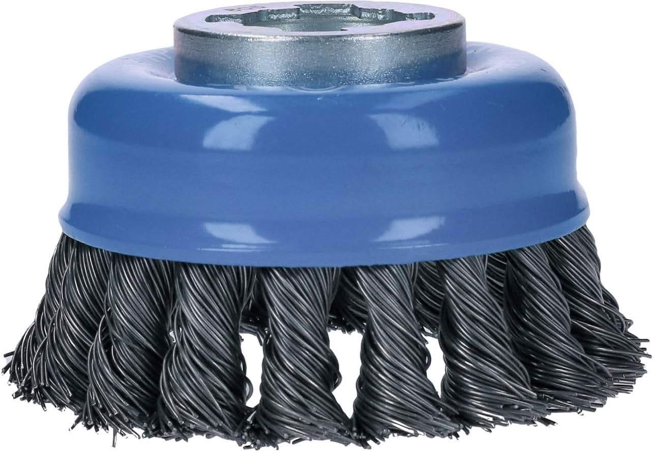 Bosch WBX328 X-Lock 3" Cup Brush, Knotted, Carbon Steel - Image 2