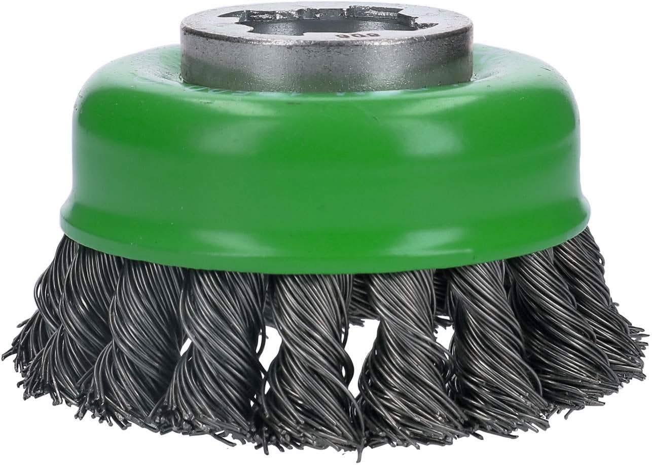 Bosch WBX329 X-Lock 3" Cup Brush, Knotted, Stainless Steel - Image 2