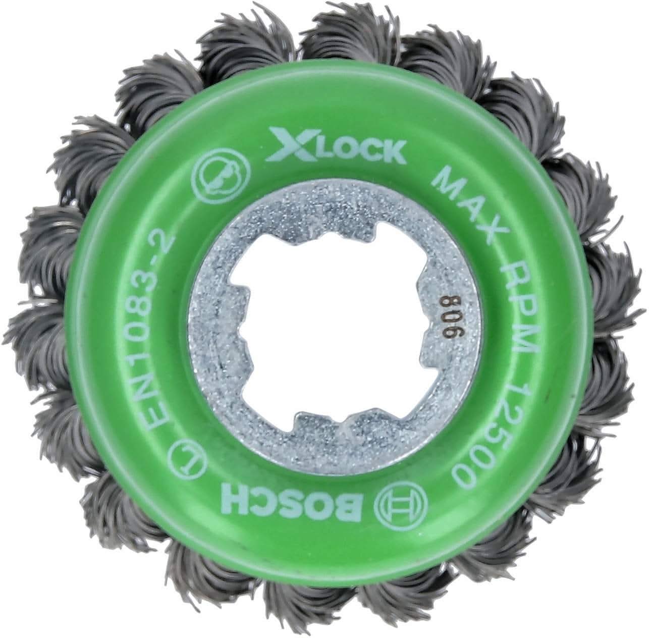 Bosch WBX329 X-Lock 3" Cup Brush, Knotted, Stainless Steel - Image 3