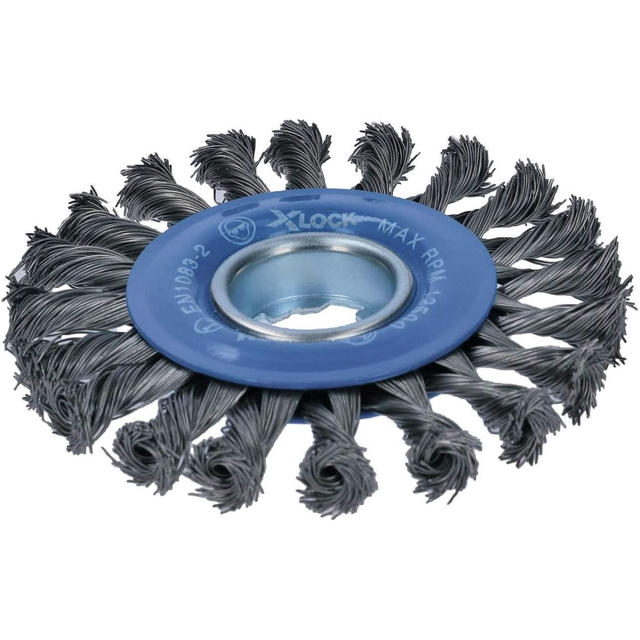Bosch WBX428 X-Lock 4-1/2″ Wire Wheel, Full Cable Knotted, Carbon Steel
