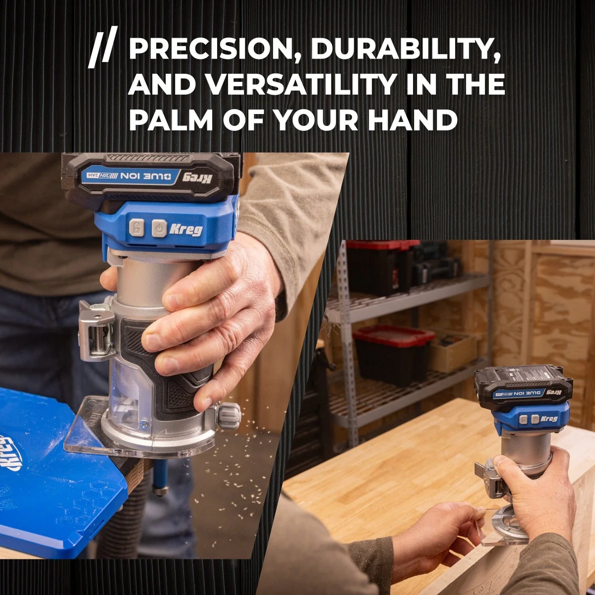 Kreg 20V Ionic Drive Cordless 1/4-in Trim Router + 2.0Ah Battery/Charger - Image 2