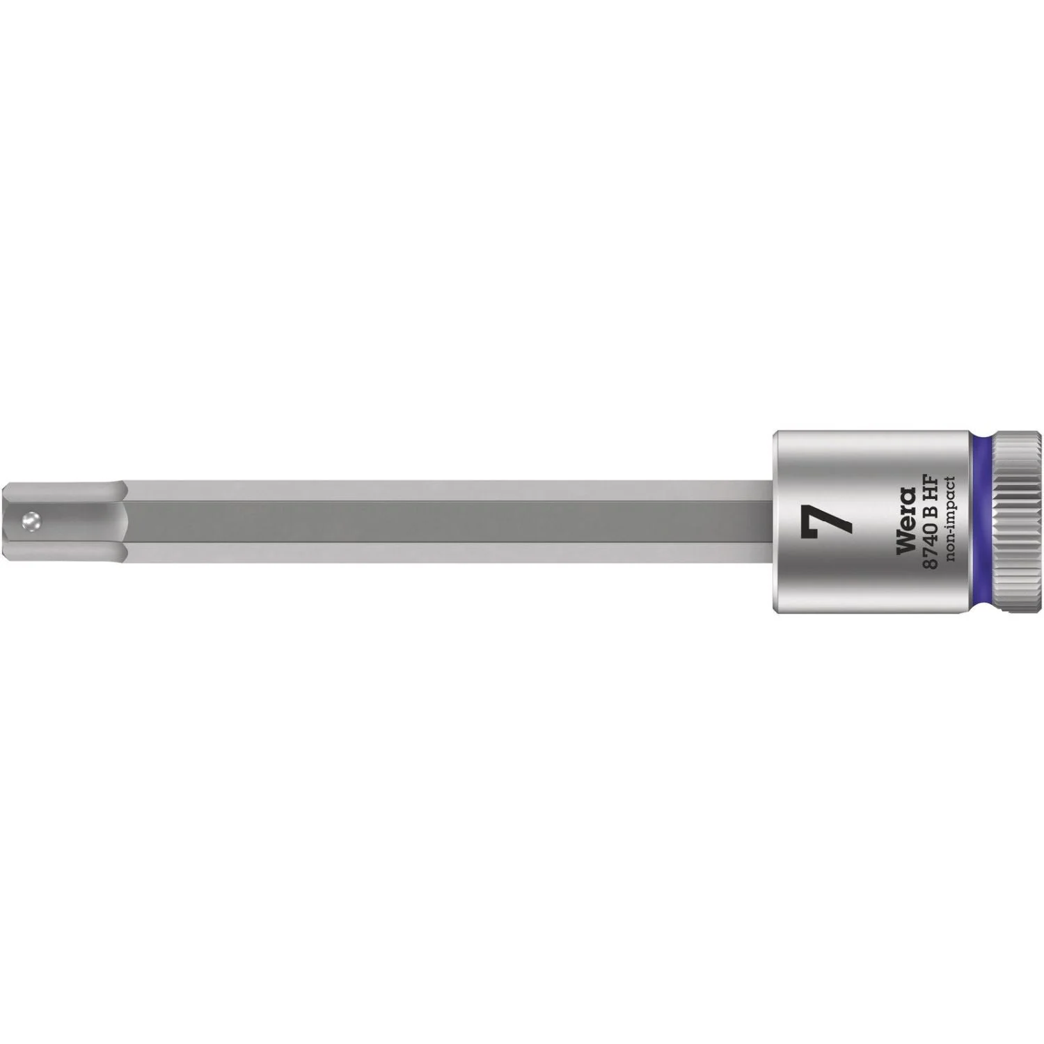 Wera 8740 B Hf Zyklop Bit Socket With Holding Function, 3/8-in. Drive, 7x100-mm. - Image 1