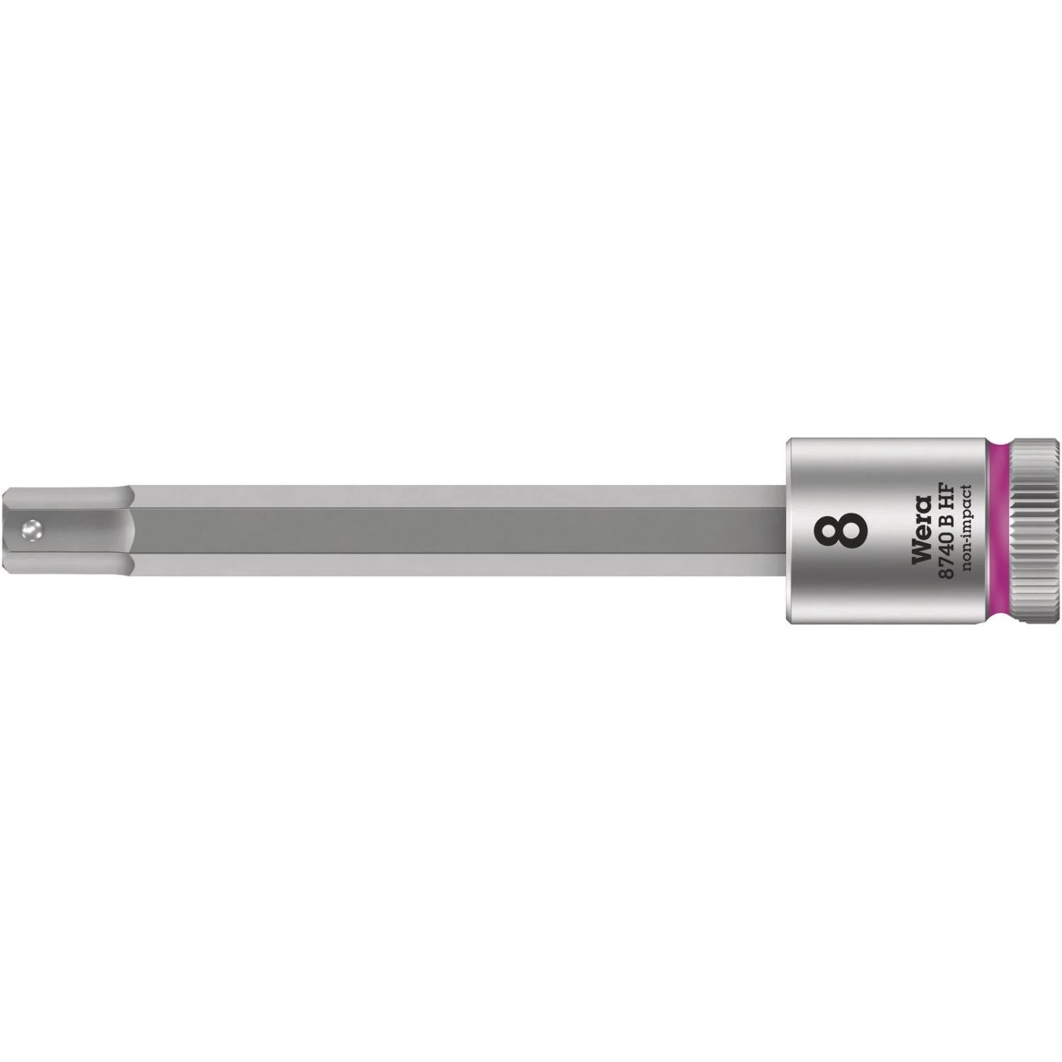 Wera 8740 B Hf Zyklop Bit Socket With Holding Function, 3/8-in. Drive, 8x100-mm. - Image 1