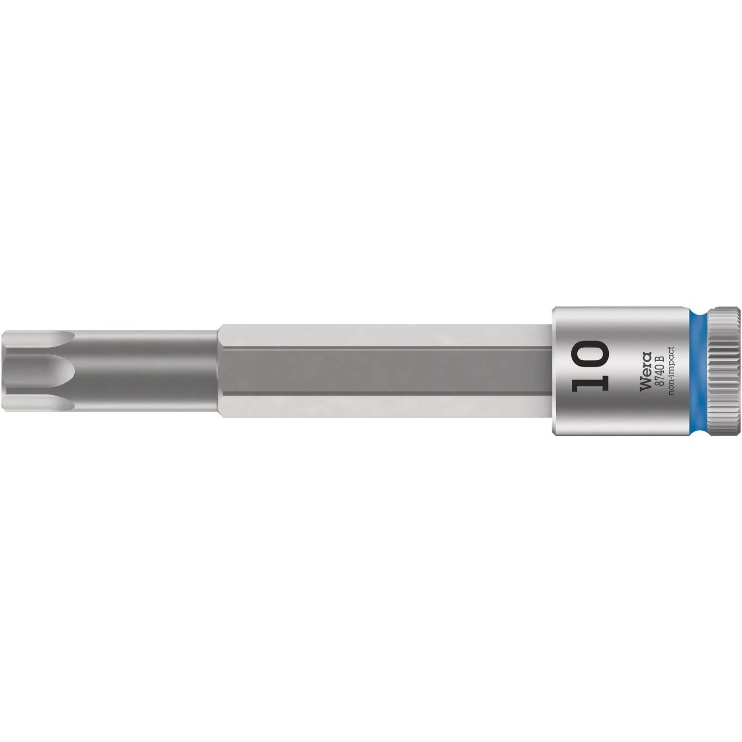 Wera 8740 B Zyklop Bit Socket With 3/8-in. Drive, With Extra Slim Profile Area, 10x100-mm. - Image 1