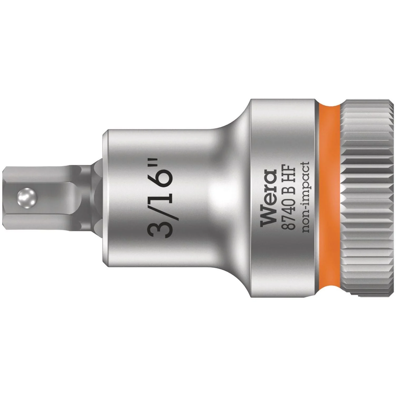 Wera 8740 B Hf Zyklop Bit Socket With Holding Function, 3/8-in. Drive, 3/16-in.x35-mm. - Image 1