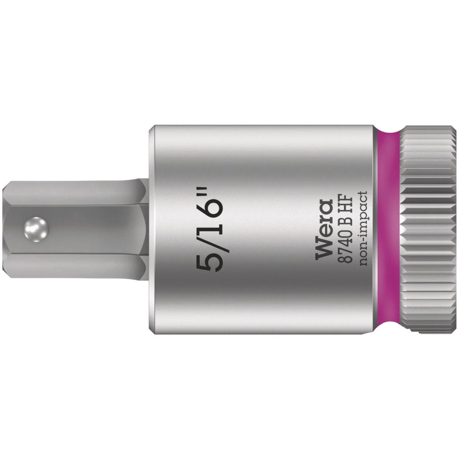 Wera 8740 B Hf Zyklop Bit Socket With Holding Function, 3/8-in. Drive, 5/16-in.x38.5-mm. - Image 1