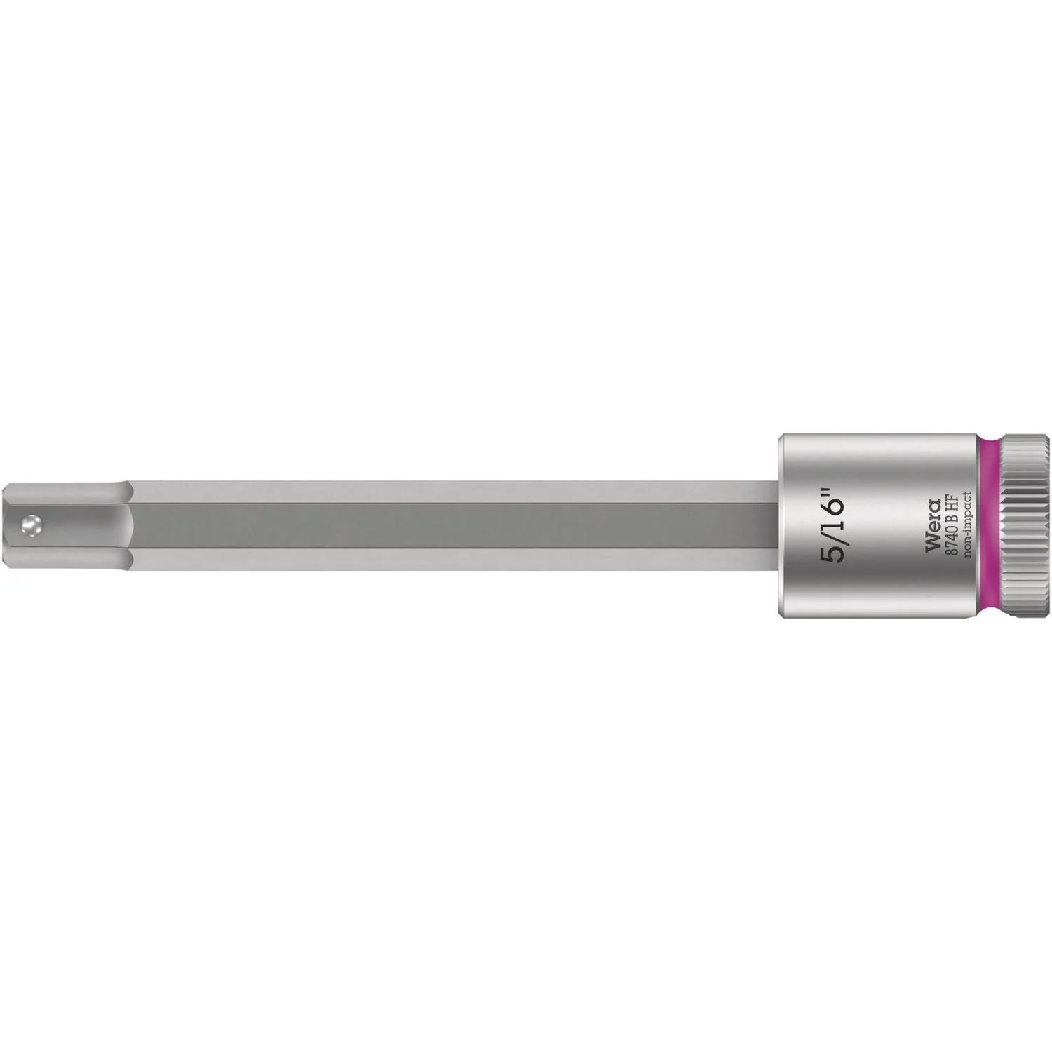 Wera 8740 B Hf Zyklop Bit Socket With Holding Function, 3/8-in. Drive, 5/16-in.x100-mm. - Image 1