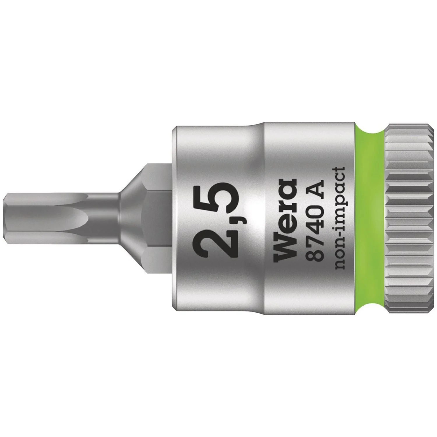 Wera 8740 A Zyklop Bit Socket, 1/4-in. Drive, 2.5x28-mm. - Image 1