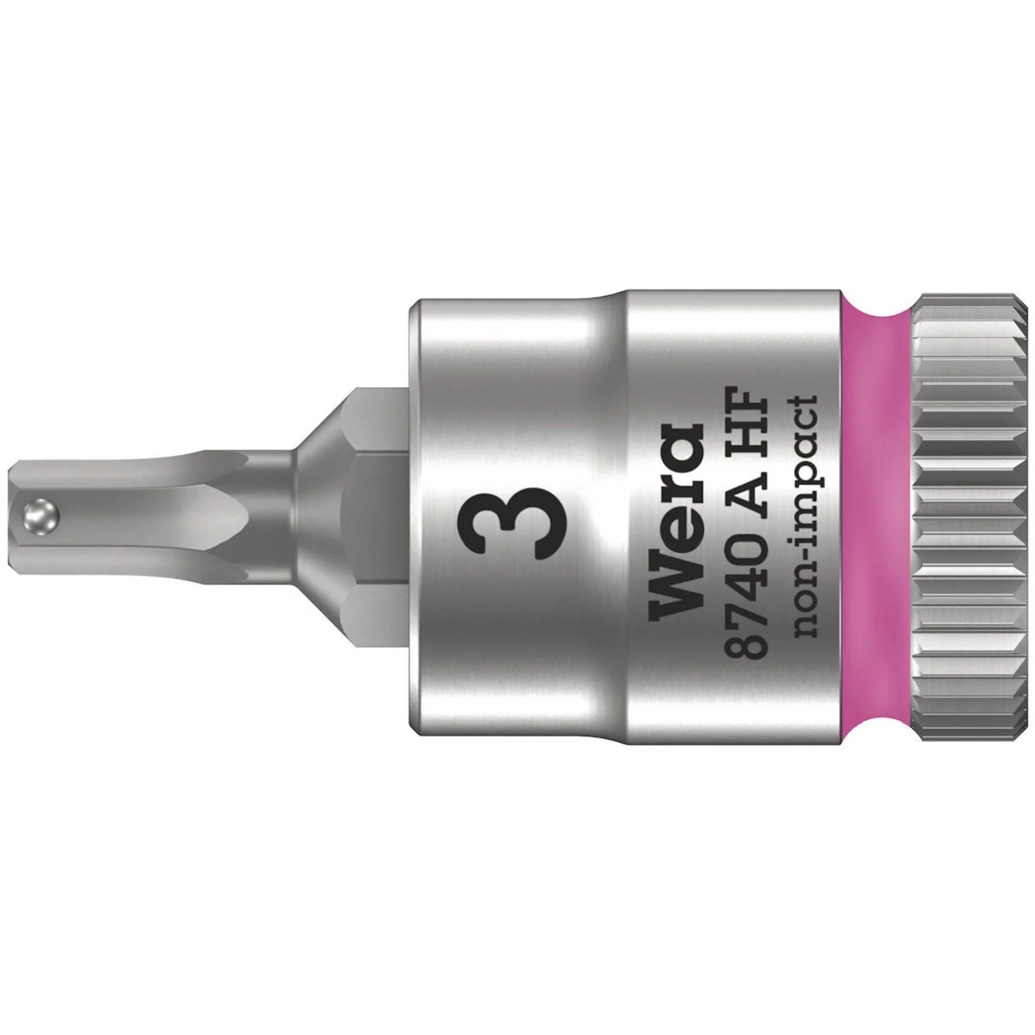 Wera 8740 A Hf Zyklop Bit Socket With Holding Function, 1/4-in. Drive, 3x28-mm. - Image 1