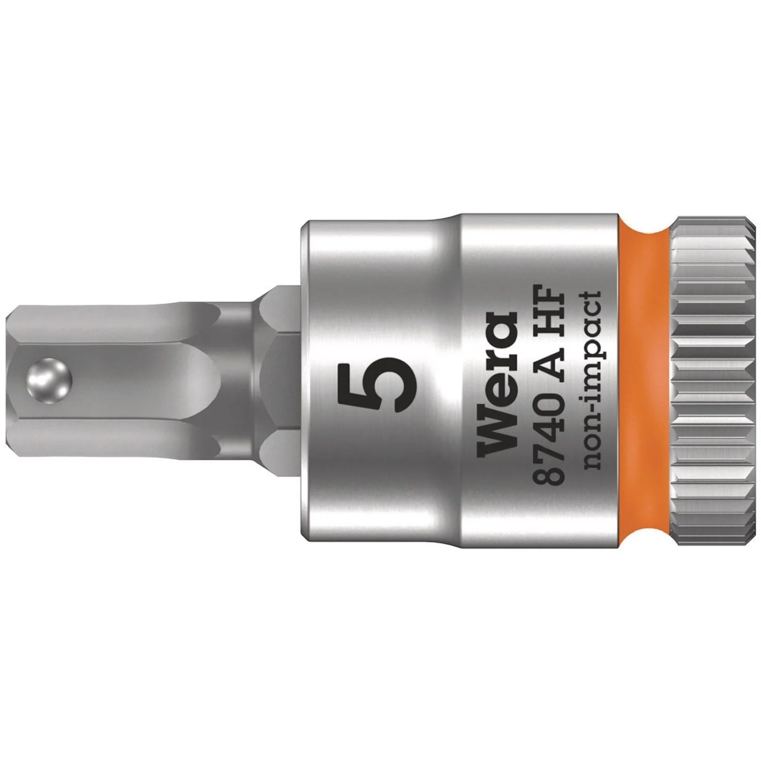 Wera 8740 A Hf Zyklop Bit Socket With Holding Function, 1/4-in. Drive, 5x28-mm. - Image 1