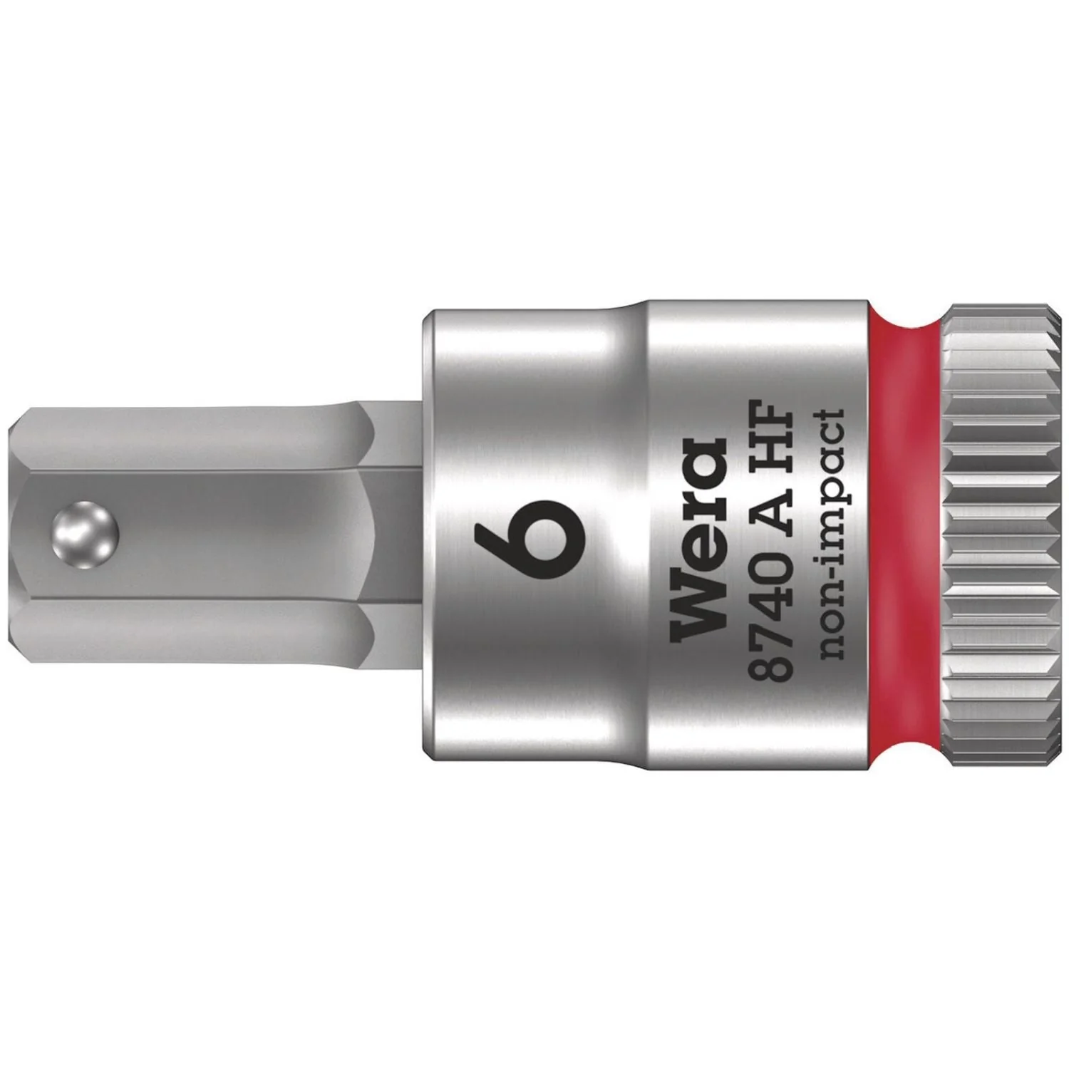 Wera 8740 A Hf Zyklop Bit Socket With Holding Function, 1/4-in. Drive, 6x28-mm. - Image 1