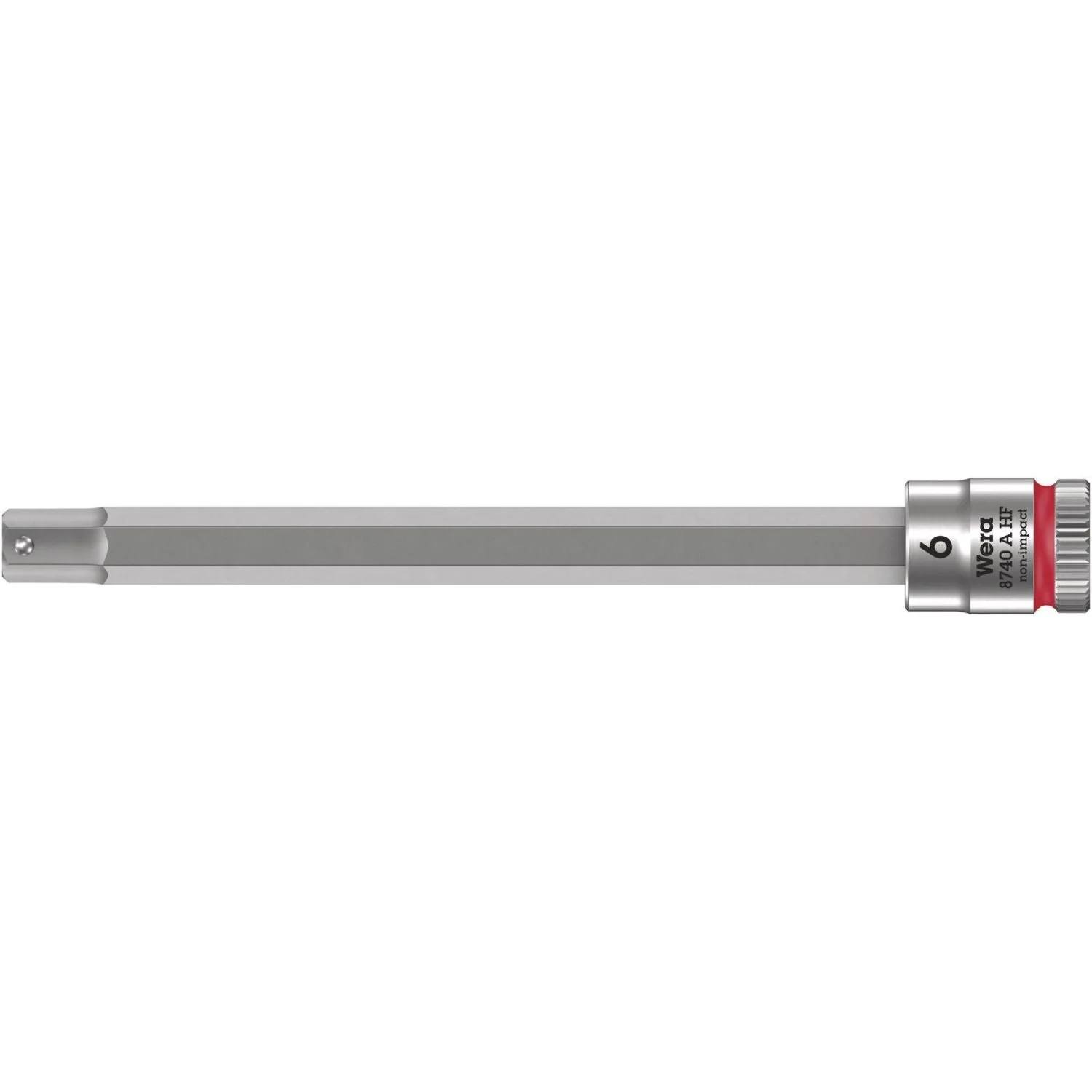 Wera 8740 A Hf Zyklop Bit Socket With Holding Function, 1/4-in. Drive, 6x100-mm. - Image 1