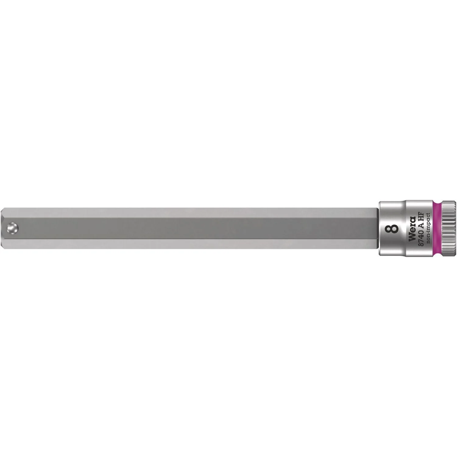 Wera 8740 A Hf Zyklop Bit Socket With Holding Function, 1/4-in. Drive, 8x100-mm. - Image 1