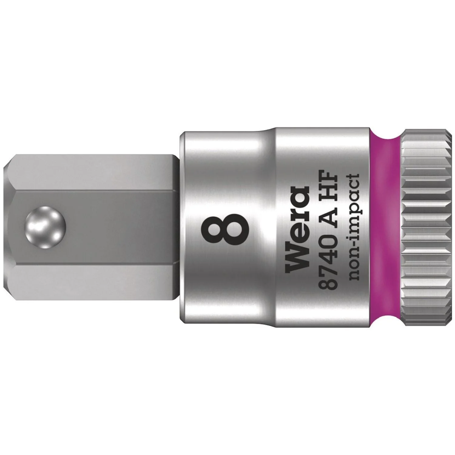 Wera 8740 A Hf Zyklop Bit Socket With Holding Function, 1/4-in. Drive, 7x100-mm. - Image 2