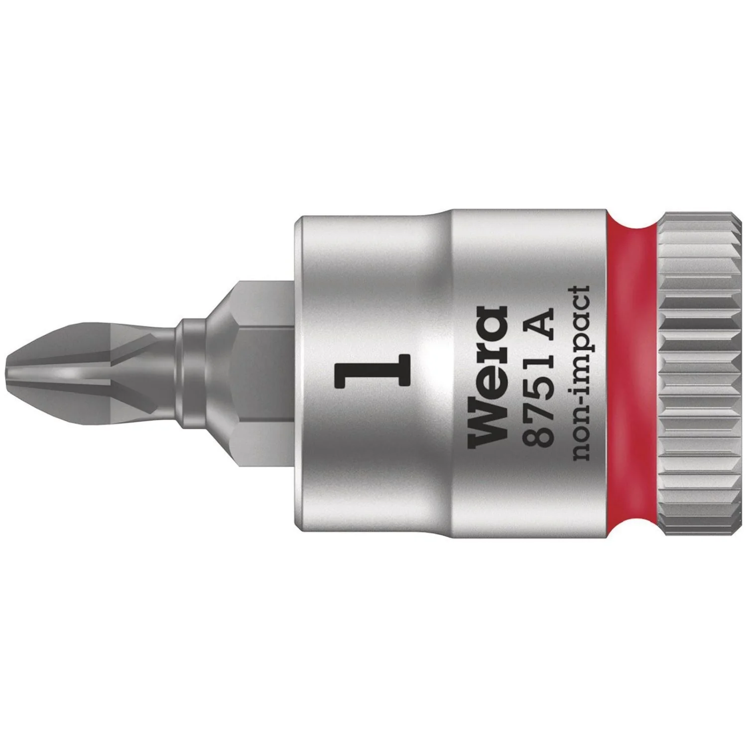 Wera 8751 A Phillips Zyklop Bit Socket, 1/4-in. Drive, Ph 1x28-mm. - Image 1