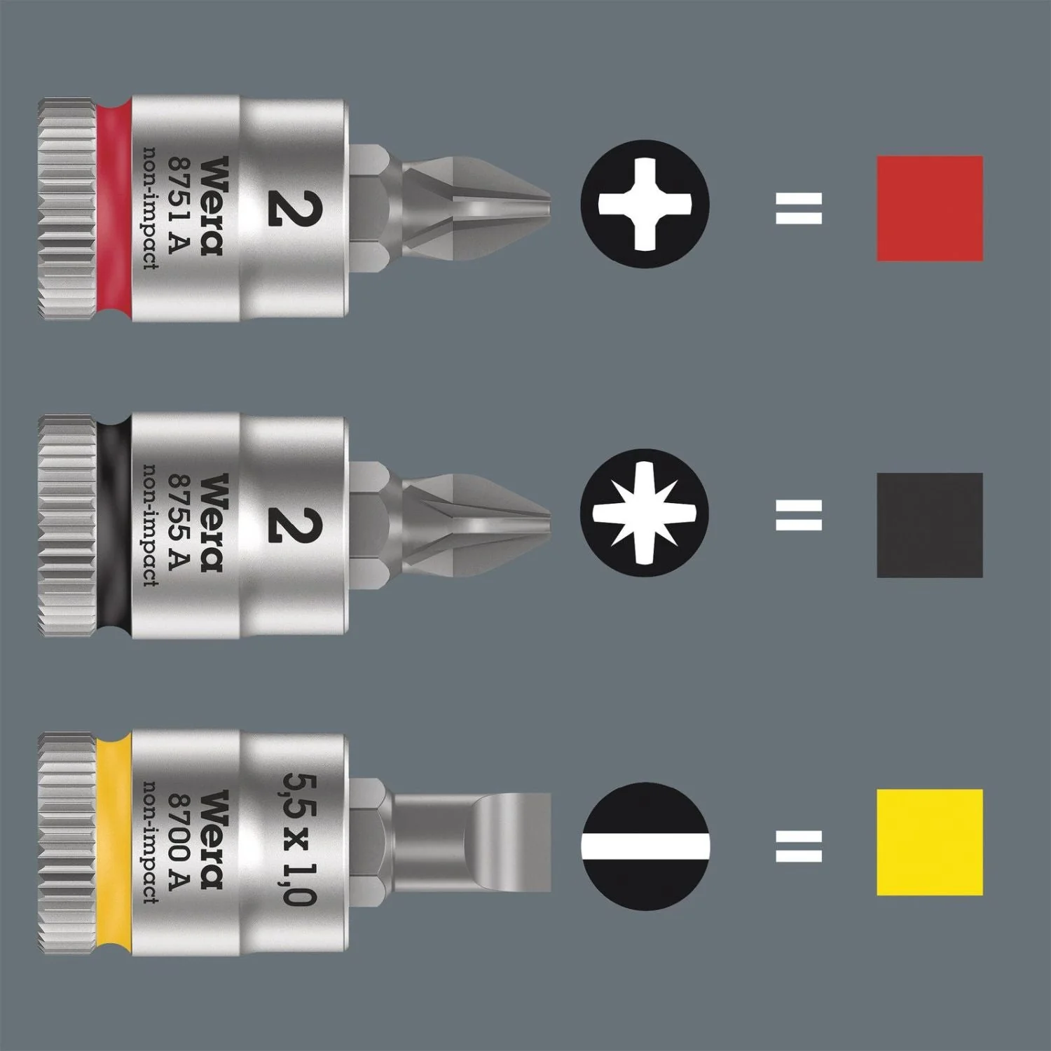 Wera 8751 A Phillips Zyklop Bit Socket, 1/4-in. Drive, Ph 1x28-mm. - Image 3