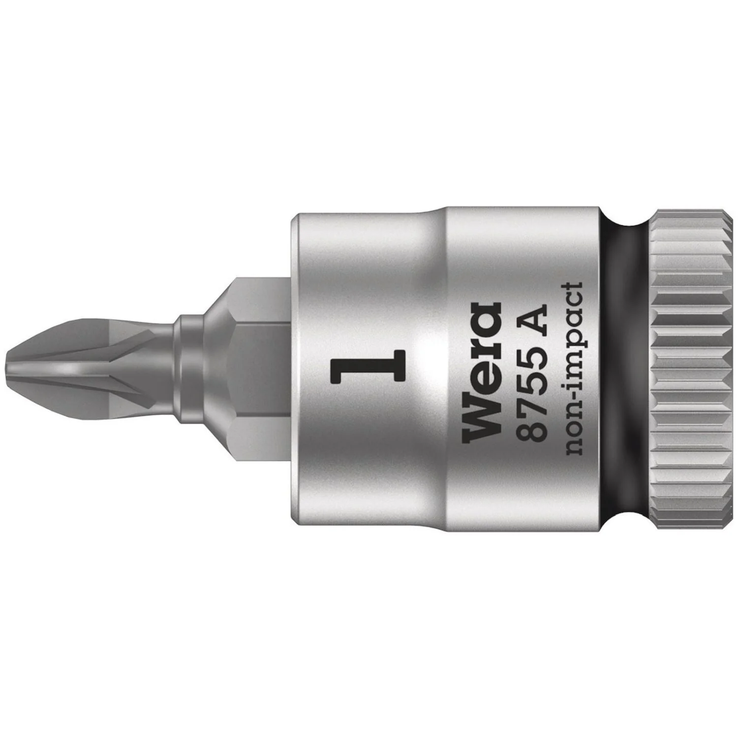 Wera 8755 A Pozidriv Zyklop Bit Socket, 1/4-in. Drive, Pz 1x28-mm. - Image 1