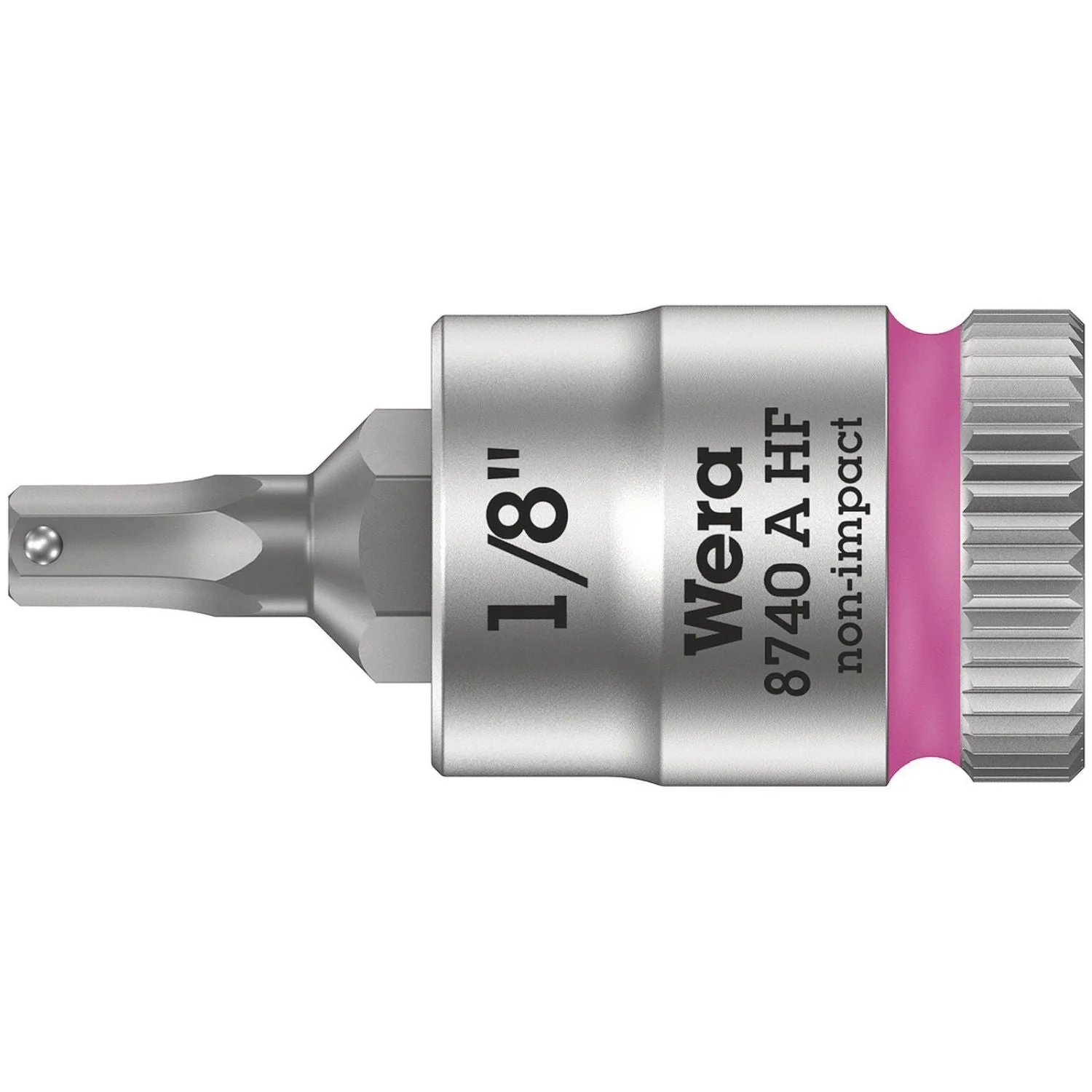 Wera 8740 A Hf Zyklop Bit Socket With Holding Function, 1/4-in. Drive, 1/8-in.x28-mm. - Image 1