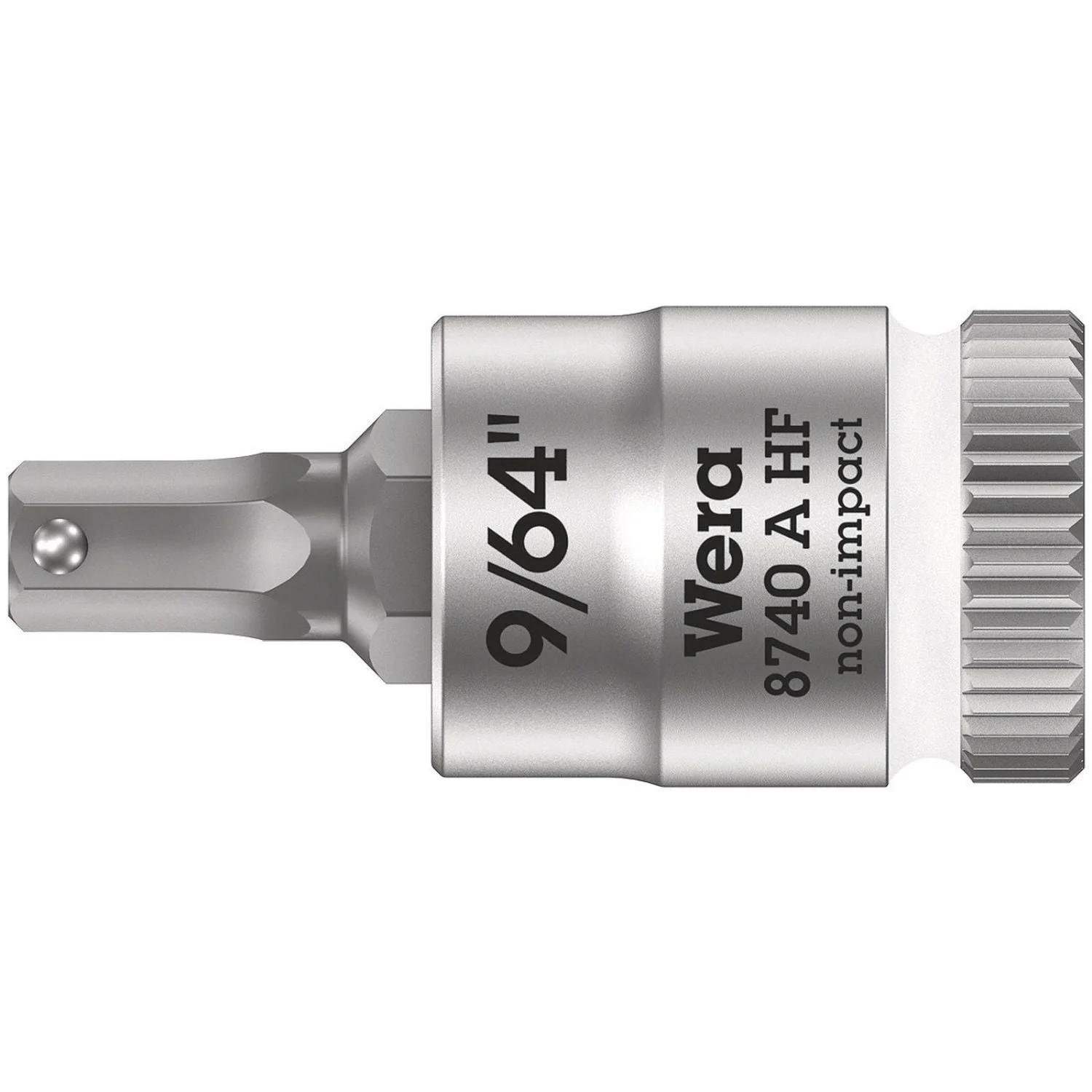 Wera 8740 A Hf Zyklop Bit Socket With Holding Function, 1/4-in. Drive, 9/64-in.x28-mm. - Image 1