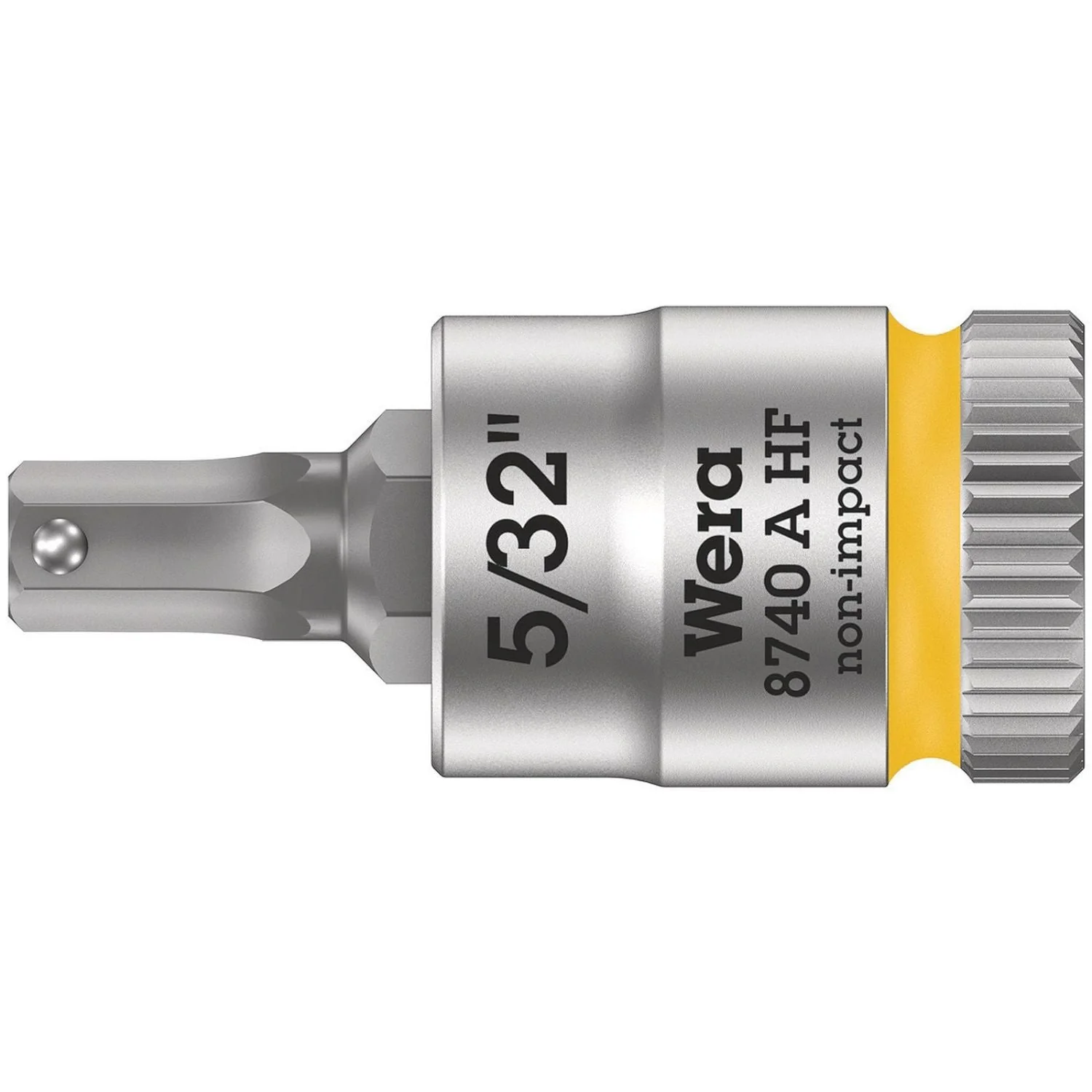 Wera 8740 A Hf Zyklop Bit Socket With Holding Function, 1/4-in. Drive, 5/32-in.x28-mm. - Image 1