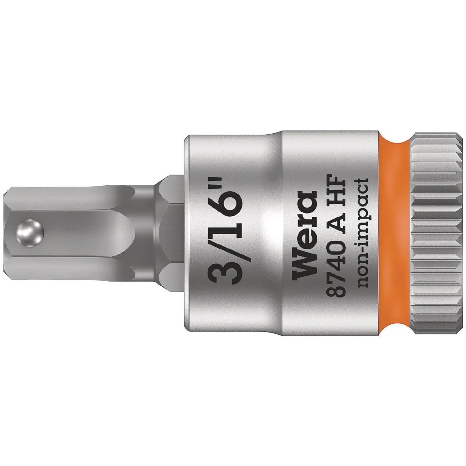 Wera 8740 A Hf Zyklop Bit Socket With Holding Function, 1/4-in. Drive, 3/16-in.x28-mm. - Image 1