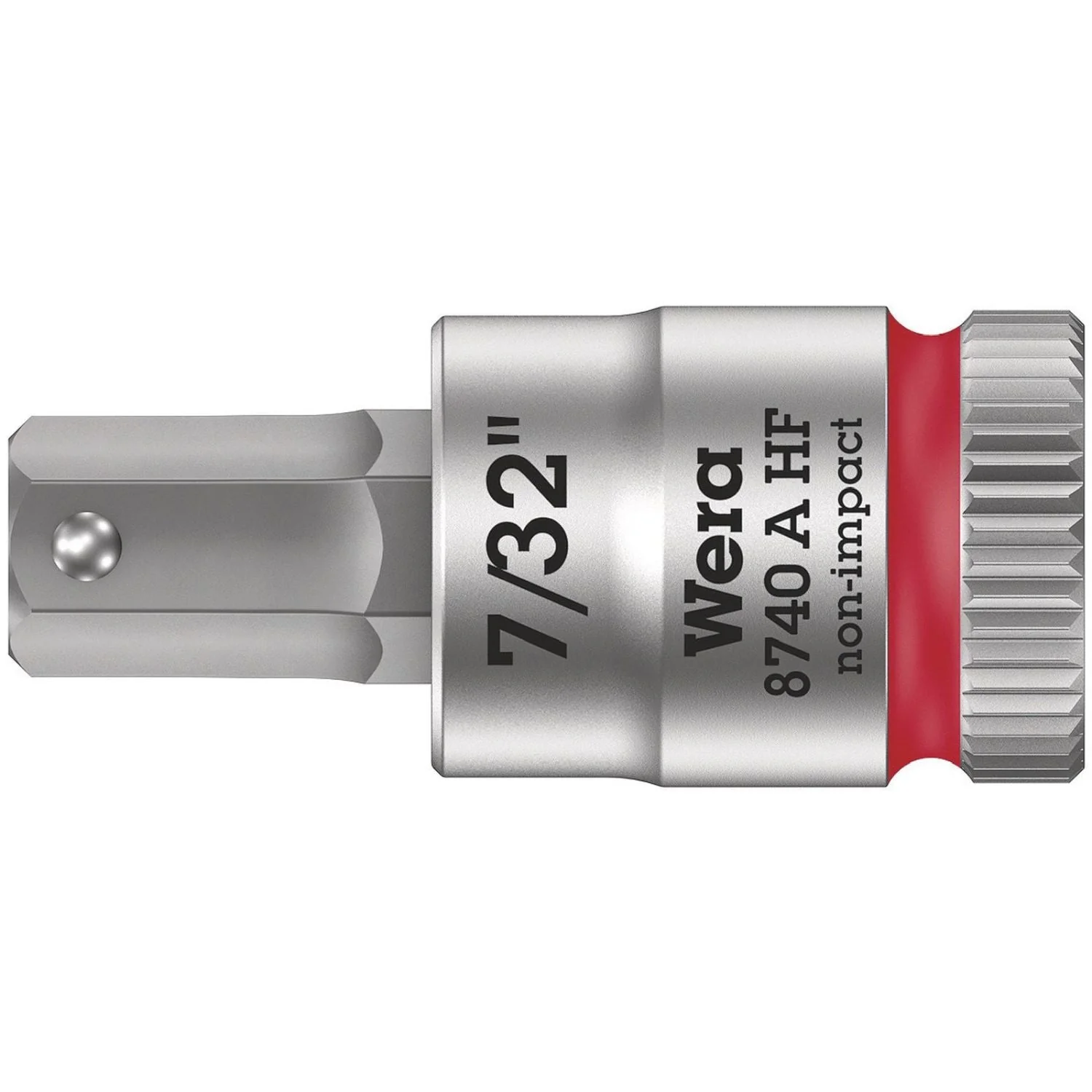 Wera 8740 A Hf Zyklop Bit Socket With Holding Function, 1/4-in. Drive, 7/32-in.x28-mm. - Image 1